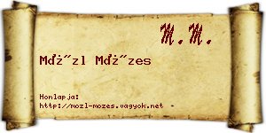 Mözl Mózes névjegykártya